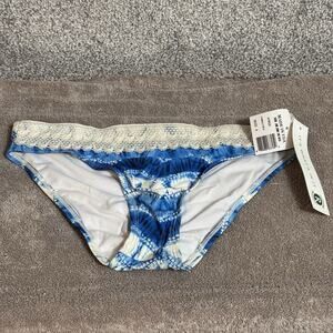 Eco Swim Bikini Bottom Women Sz 6 Boho Lace Ethereal Romantic Tie Dye Beachwear